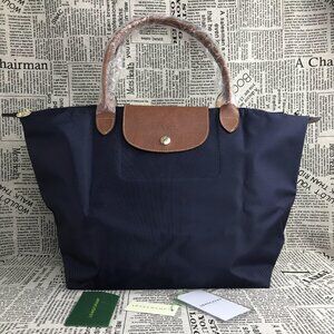 NWT Longchamp Le Pliage Original Shoulder Nylon Bag Tote Navy Blue